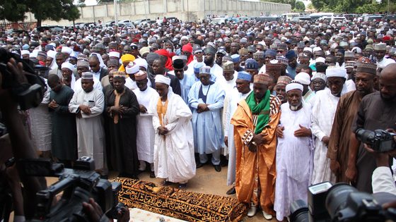Gov Fintiri, Dangote, Dantsoho Join Funeral Prayers for Late Elder Statesman Bamanga Tukur